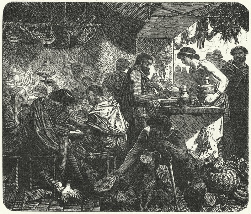 Scen i en krog i antikens Rom av Hermann Vogel
