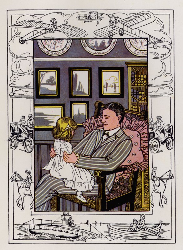 Mary Rides (färg litho) av Hilda Broughton