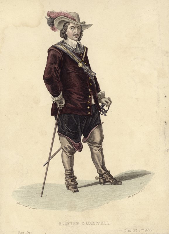 Porträtt av Oliver Cromwell av Hippolyte Delaroche