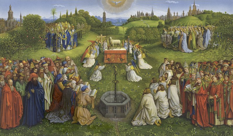 Tillbedjan av det mystiska lammet av Jan van Eyck