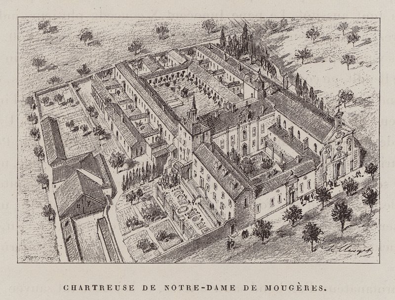 Chartreuse De Notre-Dame De Mougeres (gravyr) av Hubert Clerget