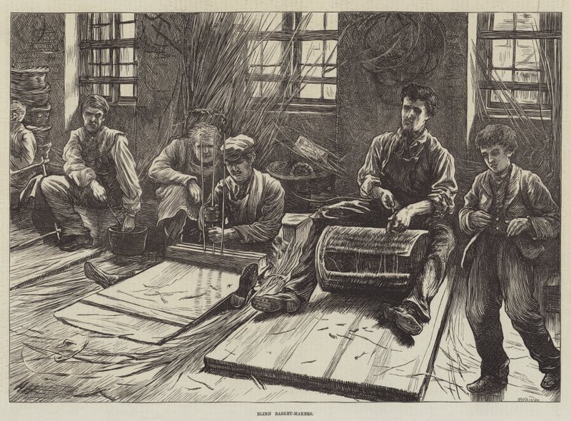 Blind korgmakare av Hubert von Herkomer