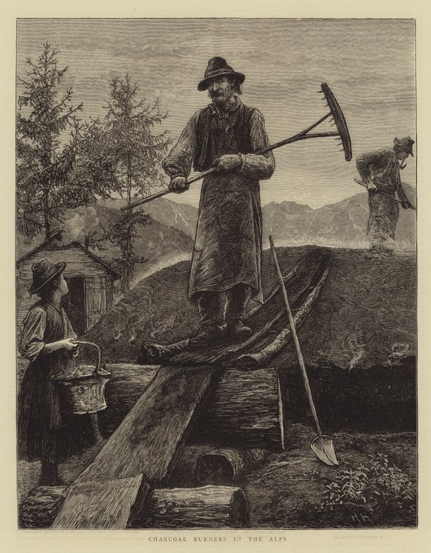 Kolbrännare i Alperna av Hubert von Herkomer