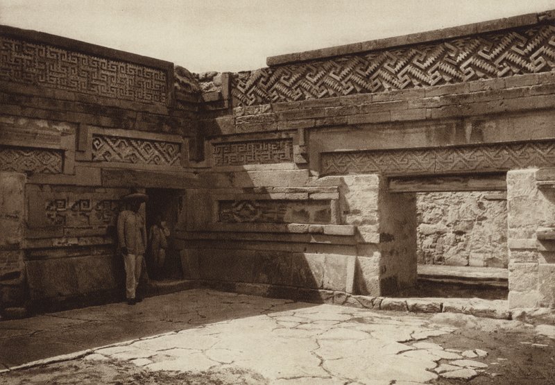 Mexiko: Mitla-ruinerna (svartvitt foto) av Hugo Brehme