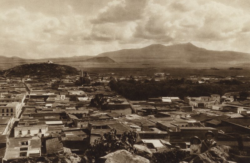 Mexiko: Utsikt över Toluca (svartvitt foto) av Hugo Brehme