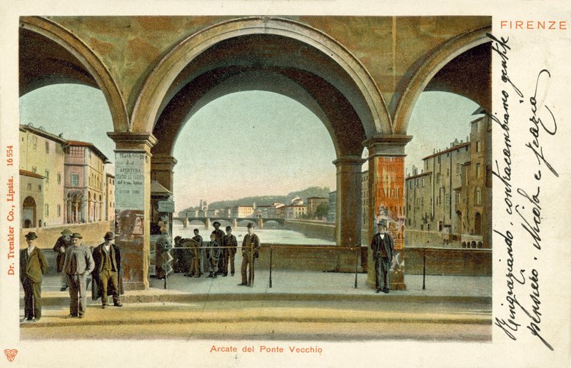 Arcade of Ponte Vecchio, Florens av Italian Photographer