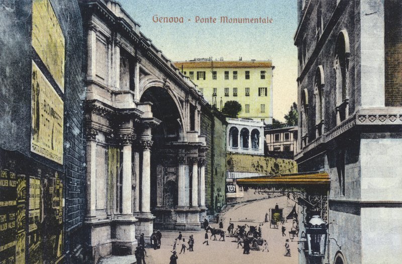 Genua, Monumental Bridge (färgfoto) av Italian Photographer