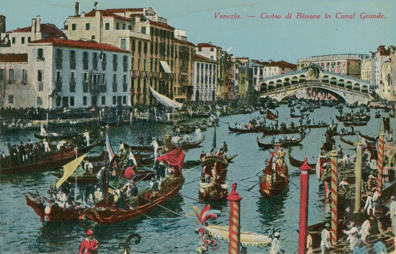 Canal Grande, Venedig. Vykort skickat 1913. av Italian Photographer