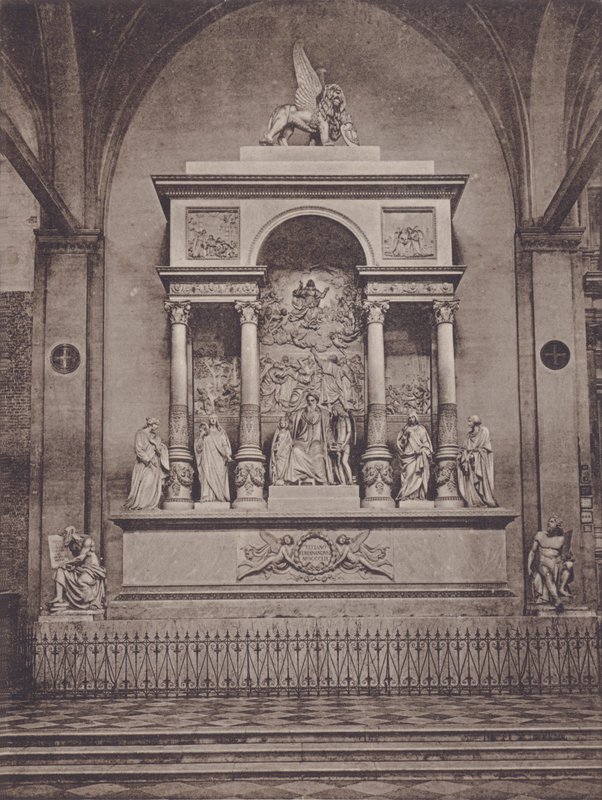 Monument till Titian (s/v foto) av Italian Photographer