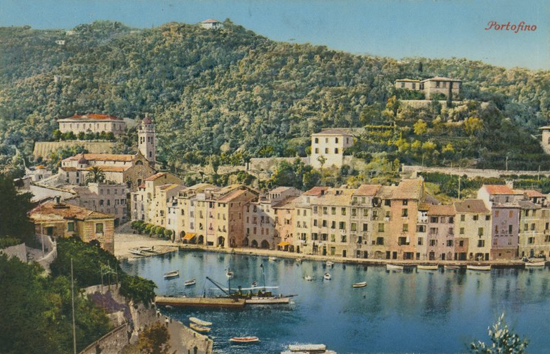 Portofino, Italien. Vykort skickat 1913. av Italian Photographer
