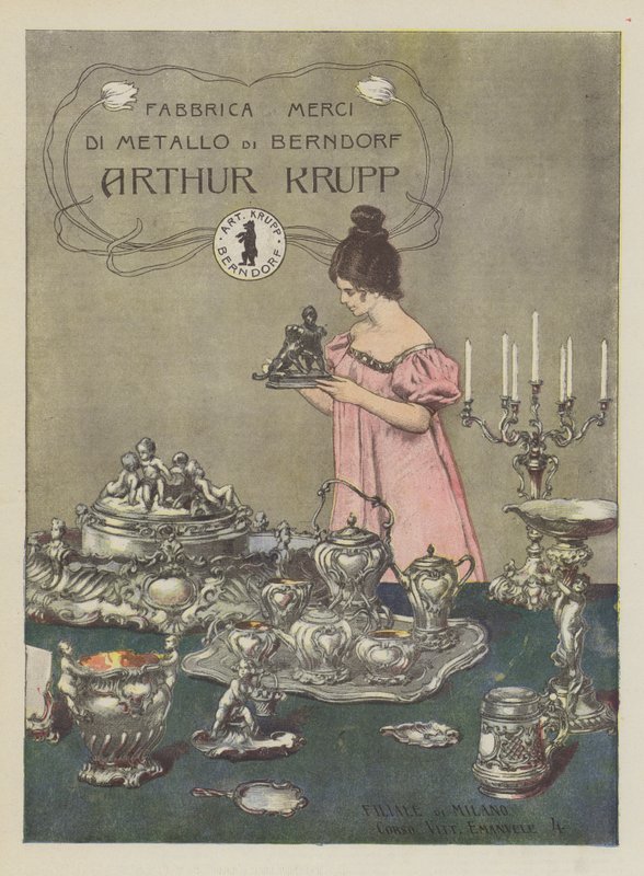 Arthur Krupp (färg litho) av Italian School