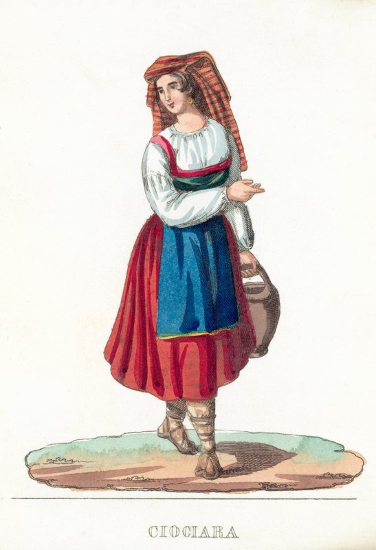 Ciociara (färgad gravyr) av Italian School