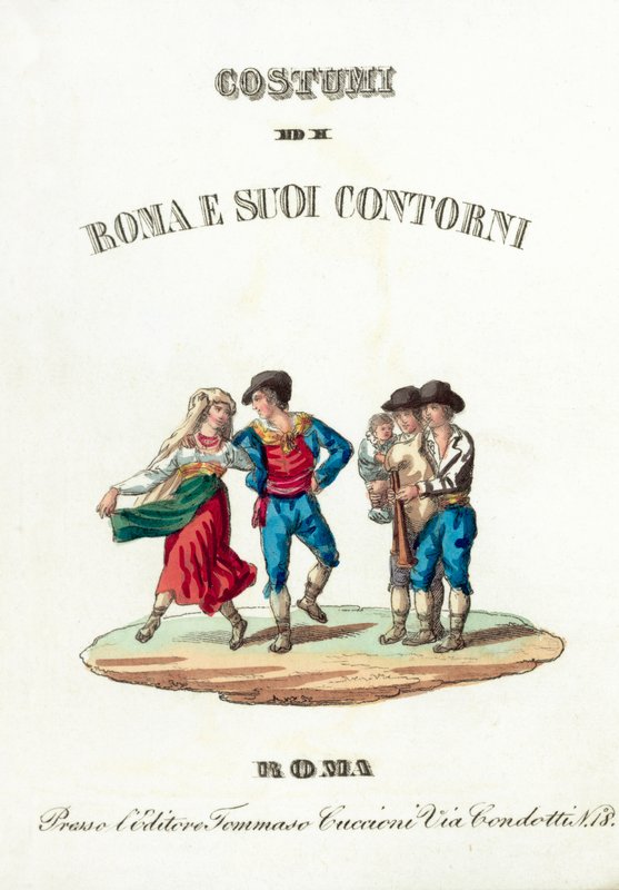 Frontispice (färgad gravyr) av Italian School