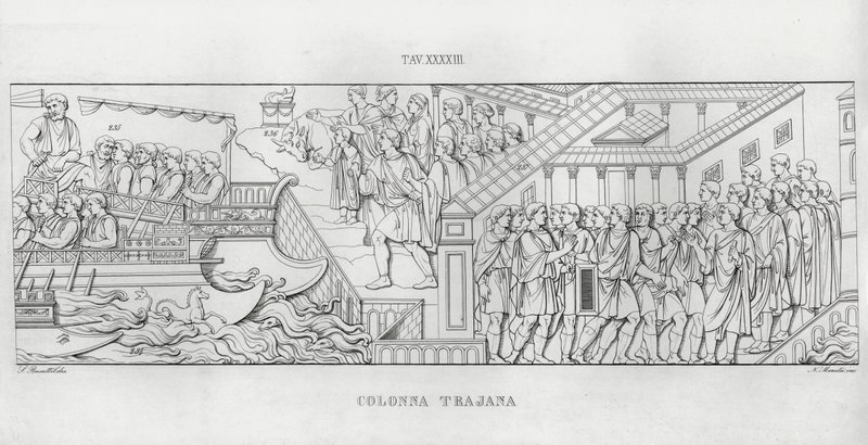 La Colonna Trajana, Trajanus kolumn (gravyr) av Italian School