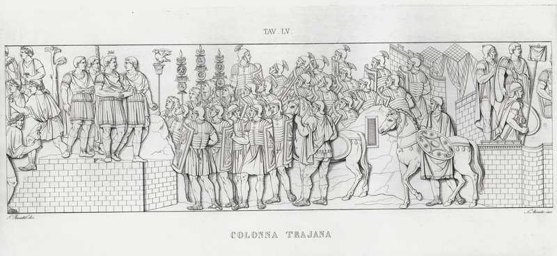 La Colonna Trajana, Trajanus kolumn (gravyr) av Italian School