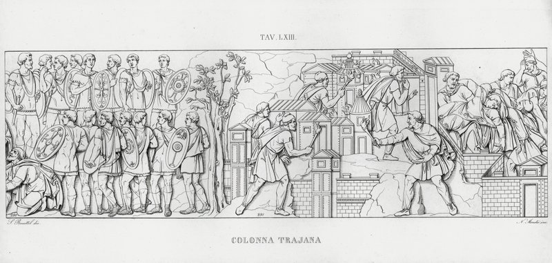 La Colonna Trajana, Trajanus kolumn (gravyr) av Italian School