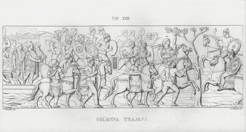 La Colonna Trajana, Trajanus kolumn (gravyr) av Italian School