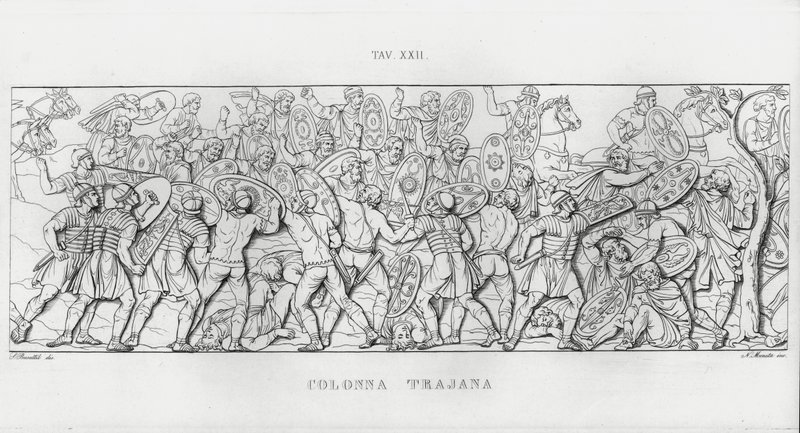 La Colonna Trajana, Trajanus kolumn (gravyr) av Italian School