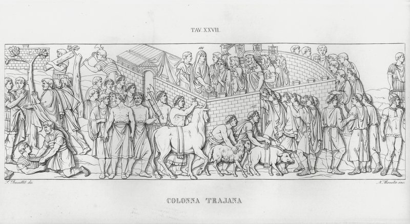 La Colonna Trajana, Trajanus kolumn (gravyr) av Italian School