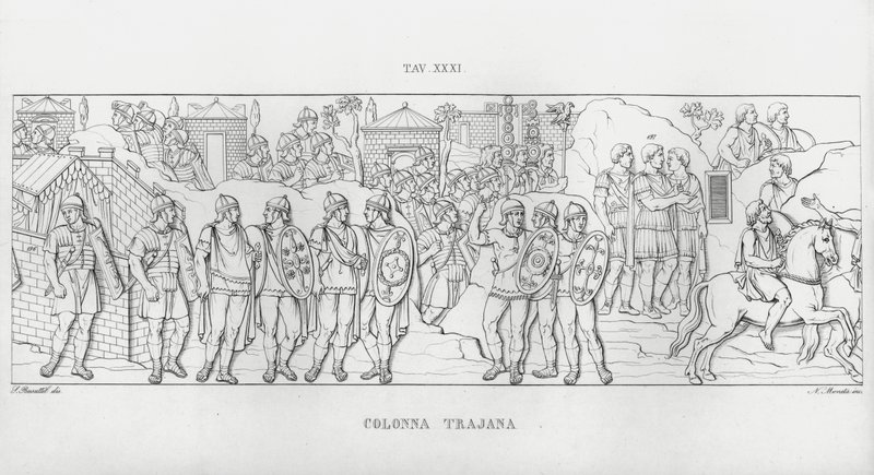 La Colonna Trajana, Trajanus kolumn (gravyr) av Italian School