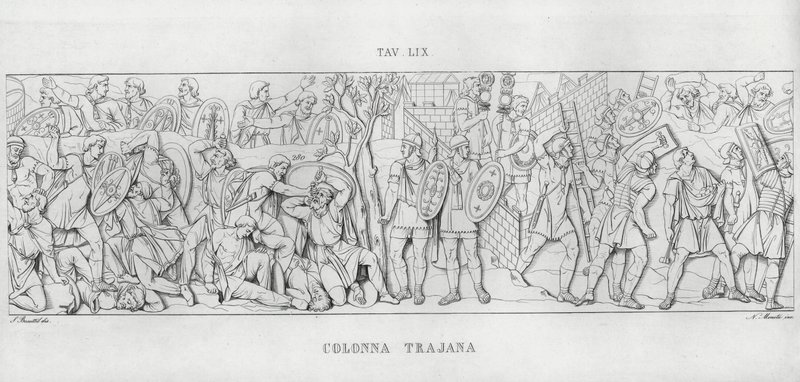 La Colonna Trajana, Trajanus kolumn (gravyr) av Italian School