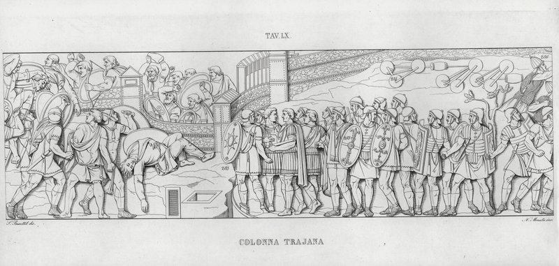 La Colonna Trajana, Trajanus kolumn (gravyr) av Italian School