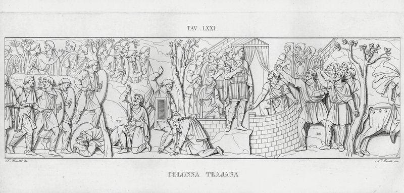 La Colonna Trajana, Trajanus kolumn (gravyr) av Italian School