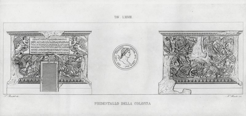 La Colonna Trajana, Trajanus kolumn (gravyr) av Italian School