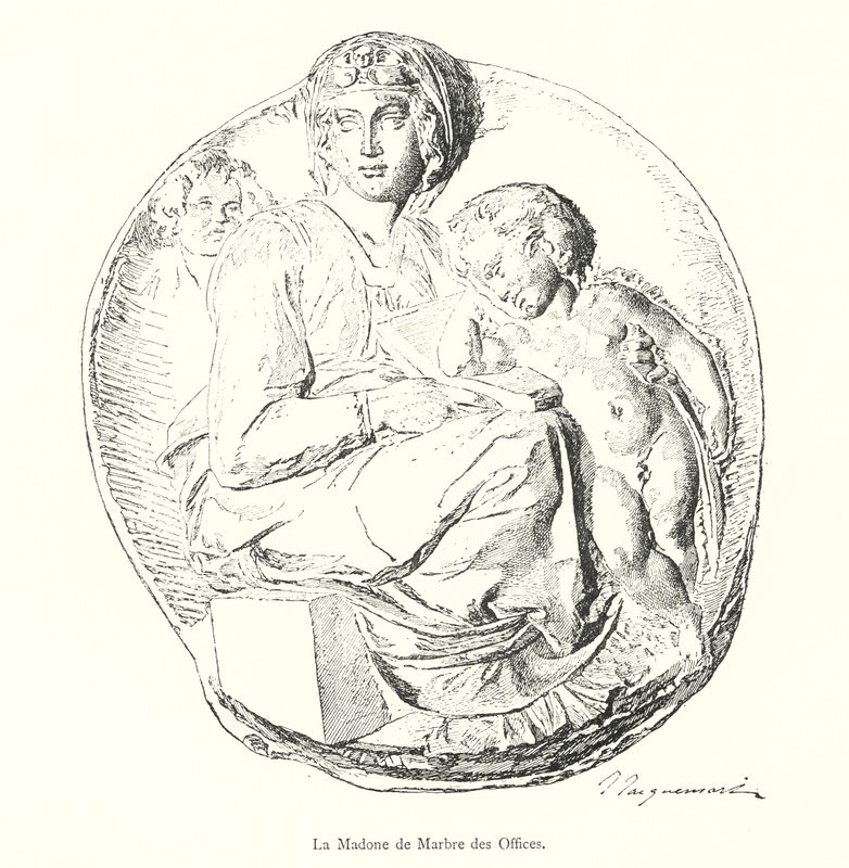 The Marble Madonna of the Uffizi (gravyr) av Italian School