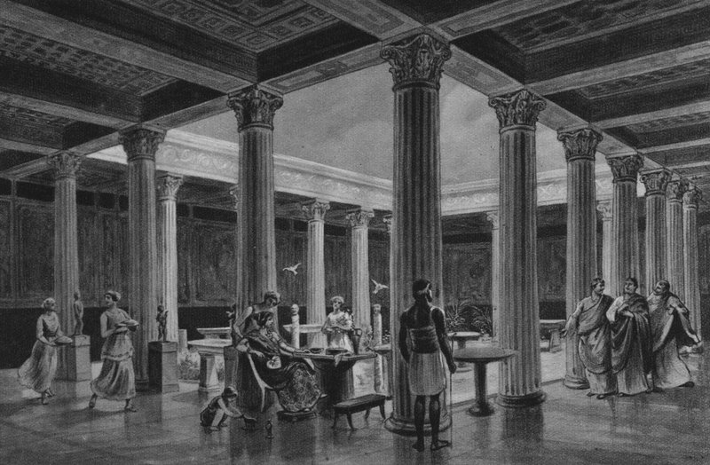 Pompeji: House of the Vettii (litho) av Italian School
