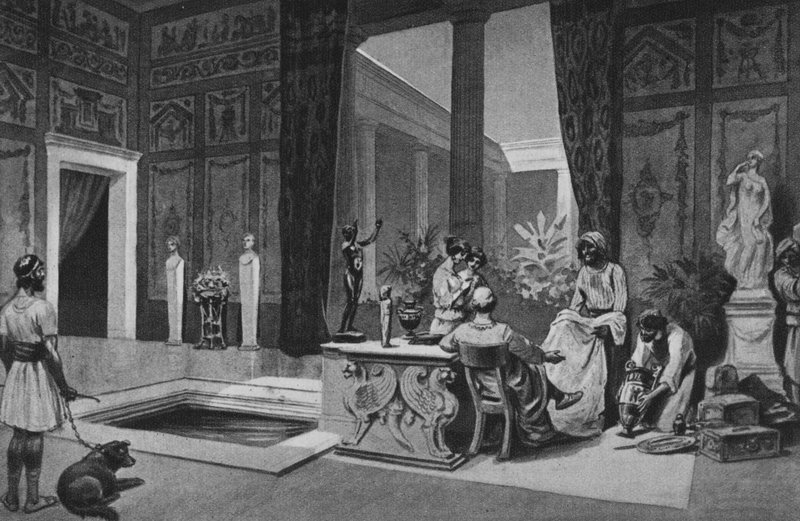 Pompeji: House of Meleager (litho) av Italian School