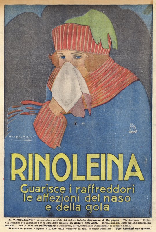 Rinolein (färglitografi) av Italian School