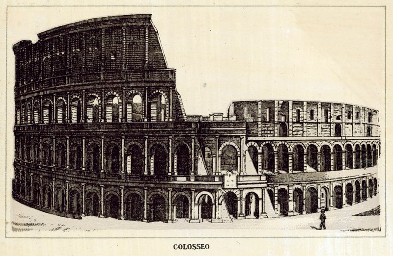 Rom: Colosseum (litho) av Italian School