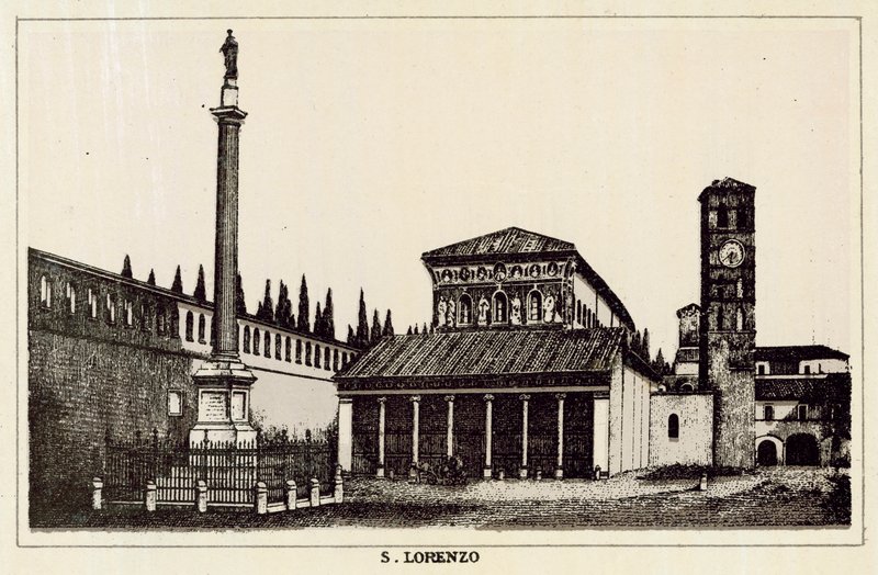 Roma: S Lorenzo (litho) av Italian School