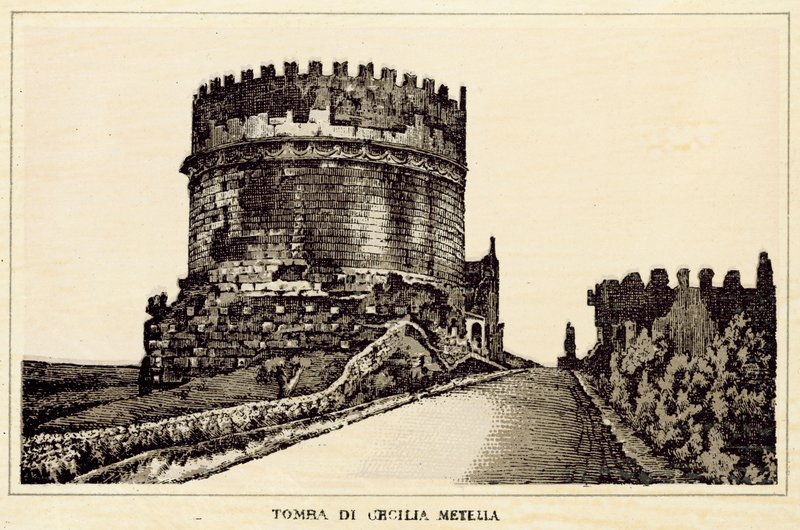 Rom: Cecilia Metellas grav (litho) av Italian School