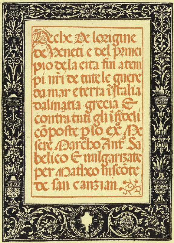 The Chronicle of Marco Antonio Sabellico av Italian School