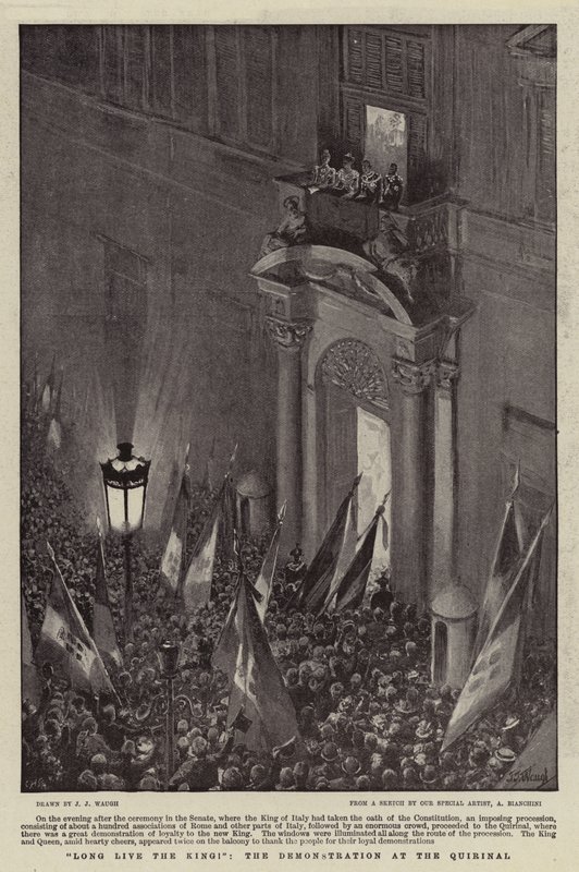Länge leve kungen!, demonstrationen vid Quirinal av J. J. Waugh