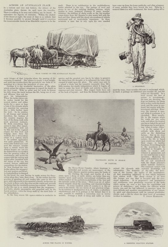 Gravyr över en australisk slätt av J. Macfarlane