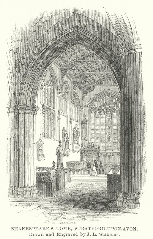 Shakespeares grav, Stratford-upon-Avon (gravyr) av J.L. (after) Williams