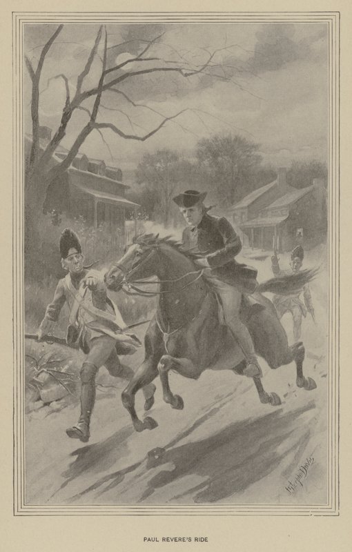 Paul Reveres åktur (litho) av J. (after) Steeple Davis