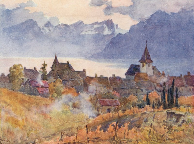 Lutry (färglitografi) av J. Hardwicke Lewis