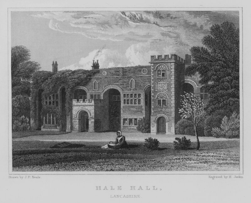 Hale Hall, Lancashire (gravyr) av John Preston Neale