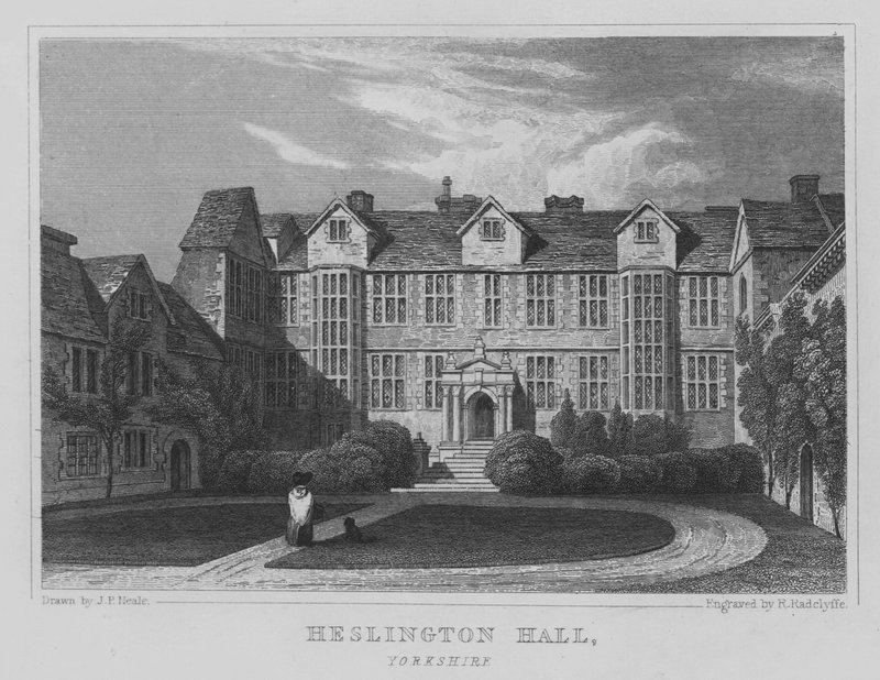 Heslington Hall, Yorkshire (gravyr) av John Preston Neale