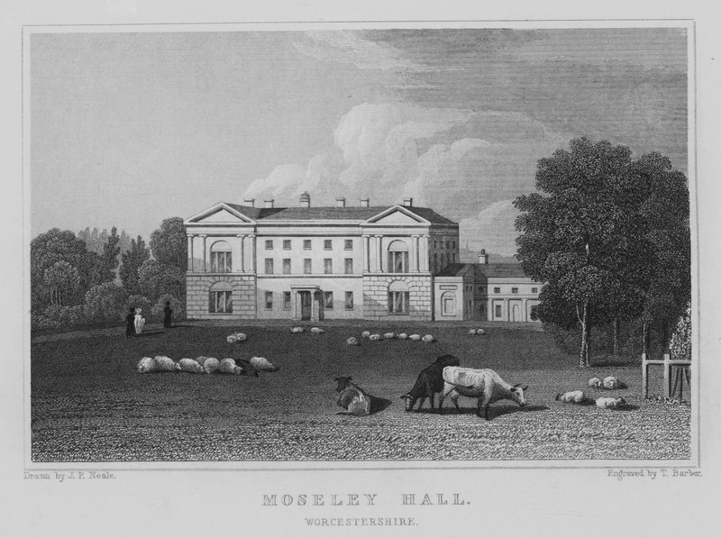 Moseley Hall, Worcestershire (gravyr) av John Preston Neale