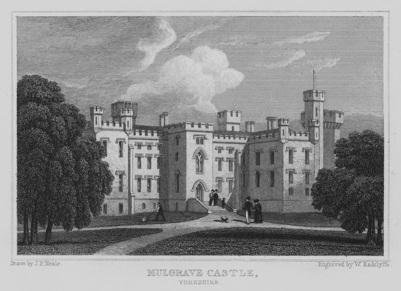 Mulgrave Castle, Yorkshire (gravyr) av John Preston Neale