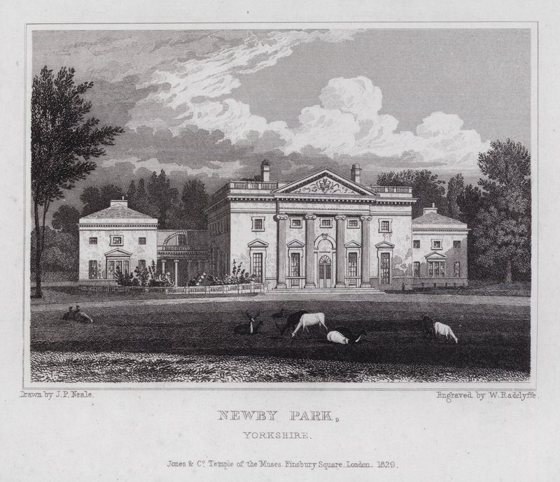 Newby Park, Yorkshire (gravyr) av John Preston Neale