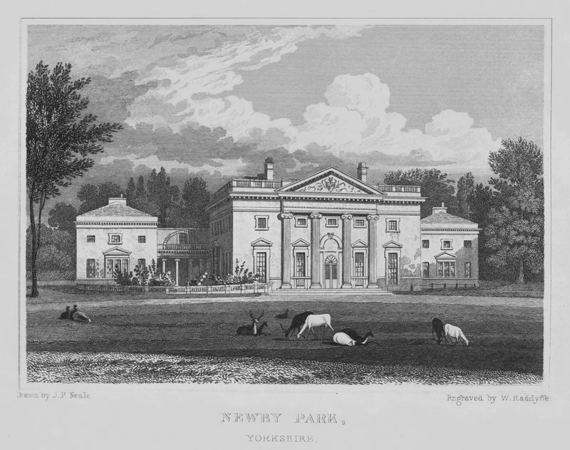 Newby Park, Yorkshire (gravyr) av John Preston Neale