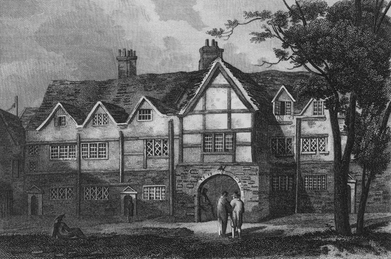 Gammal veranda, Charter House (gravyr) av John Preston Neale