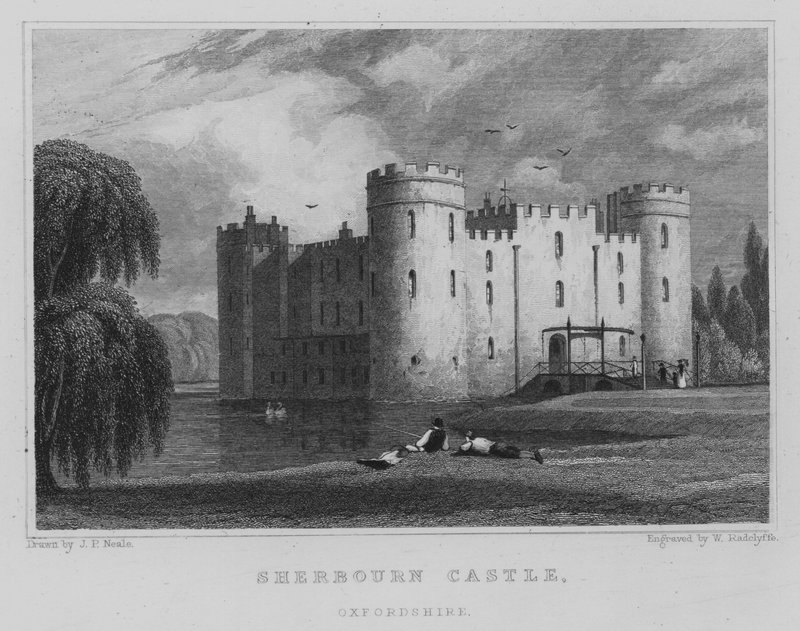 Sherborne Castle, Oxfordshire (gravyr) av John Preston Neale