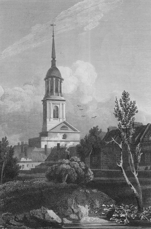 Shoreditch Church (gravyr) av John Preston Neale